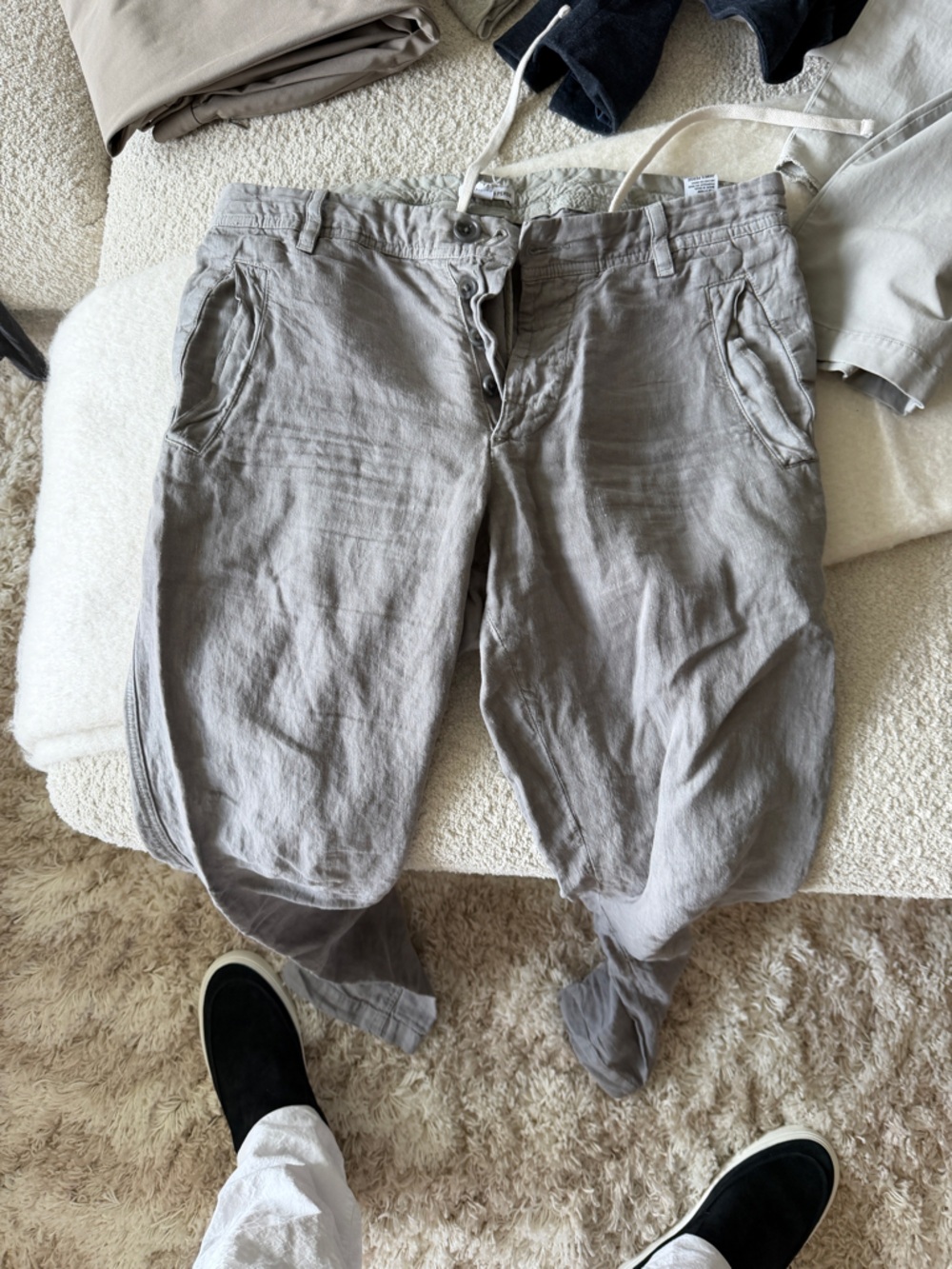 James Perse Light Gray Linen Chinos